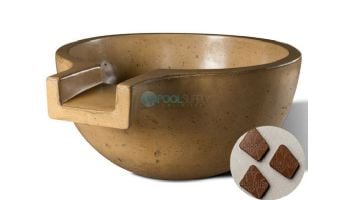 Slick Rock Concrete 36" Large Classic Spill Water Bowl | Mahogany | No Liner | KSPCL3618NL-MAHOGANY