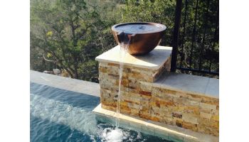 Slick Rock Concrete 36" Large Classic Spill Water Bowl | Mahogany | No Liner | KSPCL3618NL-MAHOGANY