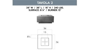 Prism Hardscapes Tavola 2 Fire Pit Table | Natural Gas | Cafe | PH-406-1NG