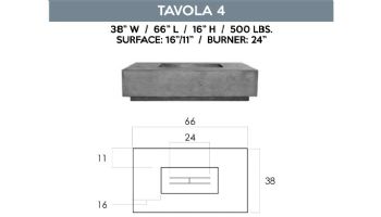 Prism Hardscapes Tavola 4 Fire Pit Table | Natural Gas | Pewter | PH-408-4NG