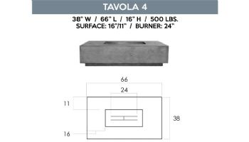 Prism Hardscapes Tavola 4 Fire Pit Table | Natural Gas | Cafe | PH-408-1NG