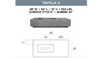 Prism Hardscapes Tavola 5 Fire Pit Table | Natural Gas | Cafe | PH-409-1NG