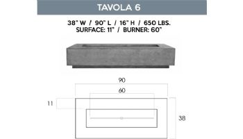 Prism Hardscapes Tavola 6 Fire Pit Table | Natural Gas | Coastal | PH-415-6NG