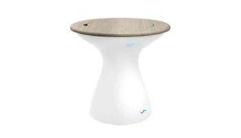Ledge Lounger Autograph 20" Tall Ice Bin Side Table | In-Pool & Poolside Lounge Bin Side Table | Wheat Lid - White Base | LL-AG-ST-T-HL-W-WE