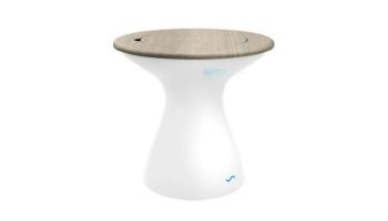 Ledge Lounger Autograph 20_quot; Tall Ice Bin Side Table | In-Pool _ Poolside Lounge Bin Side Table | Wheat Lid - White Base | LL-AG-ST-T-HL-W-WE