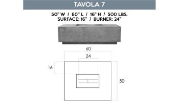 Prism Hardscapes Tavola 7 Fire Pit Table | Natural Gas | Cafe | PH-438-1NG