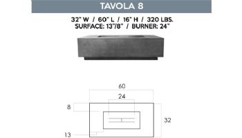 Prism Hardscapes Tavola 8 Fire Pit Table | Liquid Propane | Coastal | PH-473-6LP