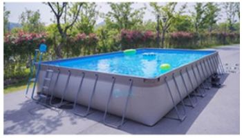 CaliFun Soft Sided Frame Above Ground Swimming Pool Package | 10' x 18' Rectangle 52" Tall | 187331