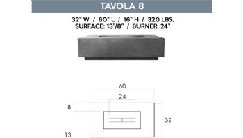 Prism Hardscapes Tavola 8 Fire Pit Table | Liquid Propane | Cafe | PH-473-1LP