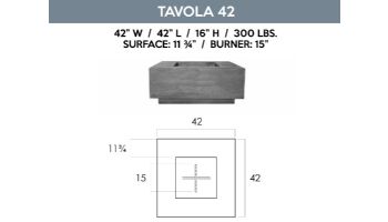 Prism Hardscapes Tavola 42 Fire Pit Table | Natural Gas | Cafe | PH-427-1NG