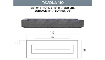 Prism Hardscapes Tavola 110 Fire Pit Table | Liquid Propane | Windguard | Coastal | PH-439-6LP