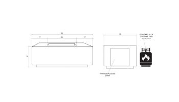 Prism Hardscapes Porto 68 Fire Pit Table | Enclosed Propane Unit | Cafe | PH-422-1LP