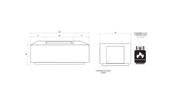 Prism Hardscapes Porto 68 Fire Pit Table | Enclosed Propane Unit | Ultra White | PH-422-5LP