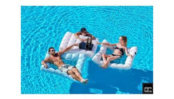 Pigro Felice Modul'Air Premium Inflatable Single Floating Hammock Bundle | Aqua Blue | 921991-AQUABLUE
