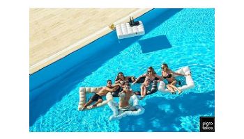 Pigro Felice Modul'Air Premium Inflatable Single Floating Hammock Bundle | Aqua Blue | 921991-AQUABLUE