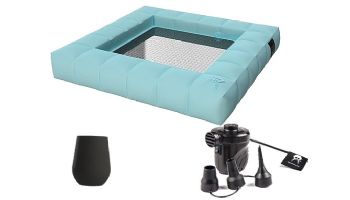 Pigro Felice Modul'Air Premium Inflatable Single Floating Hammock Bundle | Aqua Blue | 921991-AQUABLUE