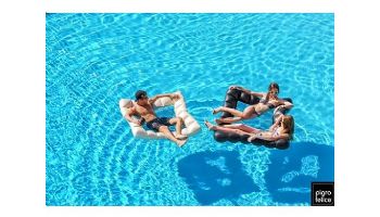 Pigro Felice Modul'Air Premium Inflatable Single Floating Hammock Bundle | Azur Blue | 921991-AZURBLUE