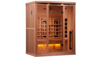 Golden Designs 3 Person Full Spectrum PureTech Near Zero EMF FAR Infrared Sauna with Himalayan Salt Bar | Hemlock | GDI-8030-02