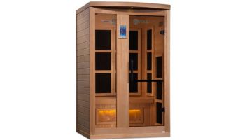 Golden Designs 2 Person Hotel Edition Full Spectrum PureTech Near Zero EMF FAR Infrared Sauna with Himalayan Salt Bar | Hemlock | GDI-8020-H2