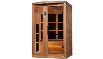 Golden Designs 2 Person Hotel Edition Full Spectrum PureTech Near Zero EMF FAR Infrared Sauna with Himalayan Salt Bar | Hemlock | GDI-8020-H2