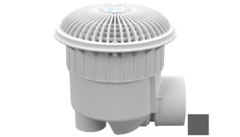 AquaStar 10_quot; Round MoFlow Suction Outlet Cover and Mud Frame | with 3_quot; Socket Sump and 4_quot; Spigot Side Port | Dark Gray | 10MF105SSB