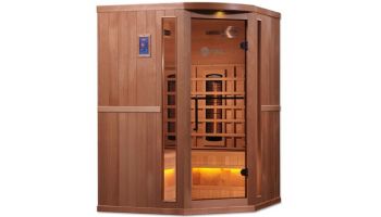 Golden Designs 3 Person Full Spectrum PureTech Near Zero EMF FAR Infrared Sauna with Himalayan Salt Bar | Hemlock | GDI-8035-02