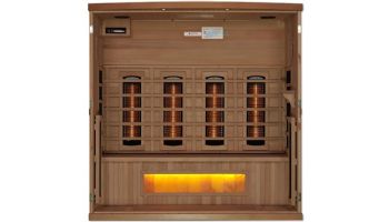 Golden Designs 4 Person Full Spectrum PureTech Near Zero EMF FAR Infrared Sauna with Himalayan Salt Bar | Hemlock | GDI-8040-02