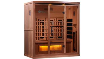 Golden Designs 4 Person Full Spectrum PureTech Near Zero EMF FAR Infrared Sauna with Himalayan Salt Bar | Hemlock | GDI-8040-02