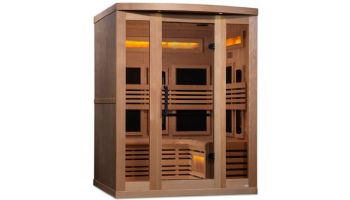 Golden Designs 3 Person Full Spectrum PureTech Near Zero EMF FAR Infrared Sauna with Himalayan Salt Bar | Hemlock | GDI-8230-01