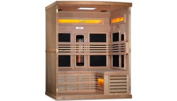 Golden Designs 3 Person Full Spectrum PureTech Near Zero EMF FAR Infrared Sauna with Himalayan Salt Bar | Hemlock | GDI-8230-01