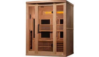 Golden Designs 3-Person Full Spectrum PureTech Near Zero EMF FAR Infrared Sauna with Himalayan Salt Bar | Hemlock | GDI-8230-01