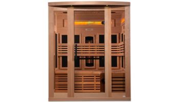Golden Designs 3-Person Full Spectrum PureTech Near Zero EMF FAR Infrared Sauna with Himalayan Salt Bar | Hemlock | GDI-8230-01