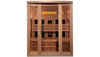 Golden Designs 3 Person Full Spectrum PureTech Near Zero EMF FAR Infrared Sauna with Himalayan Salt Bar | Hemlock | GDI-8230-01