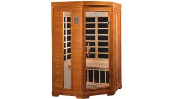 Golden Designs Dynamic Heming 2-Person Corner Low EMF FAR Infrared Sauna | Hemlock | DYN-6225-02 Elite