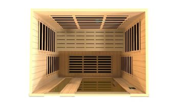 Golden Designs Dynamic Lugano Edition 3 Person Ultra Low EMF FAR Infrared Sauna | Hemlock  | DYN-6336-02 Elite
