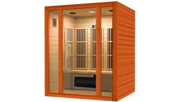 Golden Designs Maxxus 3 Person Corner Low EMF FAR Infrared Sauna | Hemlock | MX-J306-02S