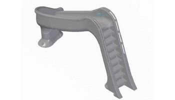 Global Pool Products Side Winder Swimming Pool Slide with LED Light | Gray | GPPSSW-GREY-R-LED