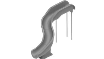 Global Pool Products Landscape Slide Swimming Pool Slide | Left Turn | Gray | GPPSRT15-GREY-L