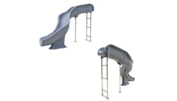 Global Pool Products Landscape Slide Swimming Pool Slide with LED Light | Right Turn | Gray | GPPSRT15-GREY-R-LED
