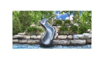 Global Pool Products Landscape Slide Swimming Pool Slide with LED Light | Right Turn | Gray | GPPSRT15-GREY-R-LED