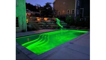 Global Pool Products Landscape Slide Swimming Pool Slide with LED Light | Left Turn | Gray | GPPSRT15-GREY-L-LED