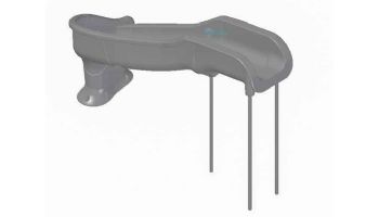 Global Pool Products Landscape Slide Swimming Pool Slide | Right Turn | Gray | GPPSSW17-GREY-R