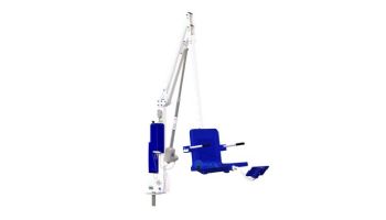 Aqua Creek Revolution XL Pool Lift | No Anchor | White Powder Coat with Blue Seat | F-REVXL