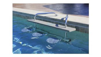 Global Pool Products 3-Seat Swim-Up Bar | Silver Vein Powder Coated Frame | Granite Gray Table Top | GPPOTE-3ST-SV