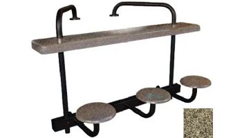 Global Pool Products 3-Seat Swim-Up Bar | Polished Structure with Gray Top | GPPOTE-3ST-POLISH