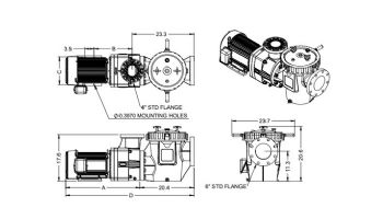 Waterco Hydrostar Plus 10HP Commercial High Performance Pump with Strainer | 3-Phase 208-230/460V | 24610006A