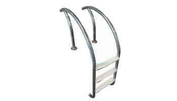 Global Pool Products Modern Ladder 3 Step Flanged With White Heavy Duty Treads | 1.90" x .065" Thickness 316 Stainless Steel | GPP-MLD-3ST-SS