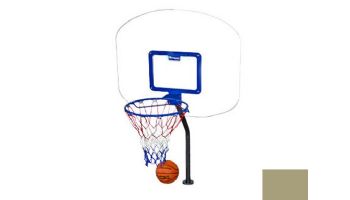 Global Pool Products Heavy Duty Basketball Set | 12" Offset with Net & Ball | Sand Frame | No Anchors | GPPOTE-HDBBS-SD