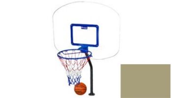 Global Pool Products Heavy Duty Basketball Set | 12_quot; Offset with Net _ Ball | Sand Frame | No Anchors | GPPOTE-HDBBS-SD