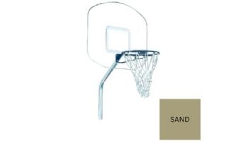 Global Pool Products Heavy Duty Basketball Set | 12" Offset with Net & Ball | Sand Frame | No Anchors | GPPOTE-HDBBS-SD
